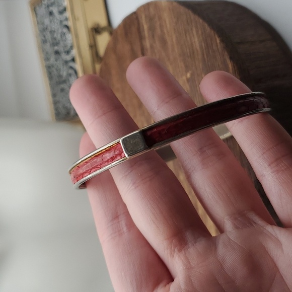 B2021 red leather snake patterned buckle bracelet y2k‎ 1990s - Picture 3 of 3